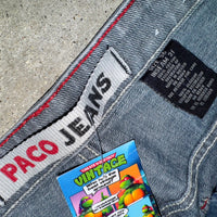 Vintage Y2K Paco jeans embroider 2000s baggy dark wash jeans