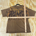 XL - Vintage y2k fringe grunge jumbo print 2000s brown t-shirt