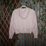 Small - hippie rose cropped long sleeve zip up femme hoodie