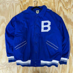 Vintage 1990s brock jeans varsity jacket university "blue"