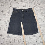 36 -Vintage Y2K platoon jeans baggy wide leg carpenter jorts