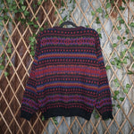 Medium - Vintage Y2K trend basics 90s aztec knitted sweater