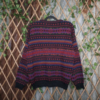 Medium - Vintage Y2K trend basics 90s aztec knitted sweater