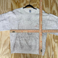 Vintage aop hawaii style print 1990s crewneck sweatshirt