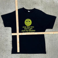 XL - Vintage smiley face bullet hole cheney t-shirt
