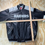 Vintage Y2K Oakland Raiders leather 2000s embroidered jacket