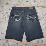 36 - Vintage Y2K Ecko UNLTD denim baggy 00s embroider jorts