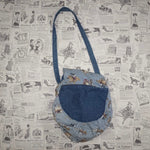 Vintage Y2K Denim embroider boot skull horse 1990s purse bag