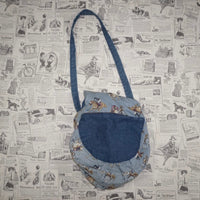 Vintage Y2K Denim embroider boot skull horse 1990s purse bag