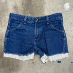Small - Vintage y2k rustler flowers graphic 1990s femme denim shorts