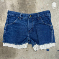 Small - Vintage y2k rustler flowers graphic 1990s femme denim shorts