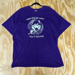 XXL - Vintage y2k who rescued who? nature wolf t-shirt