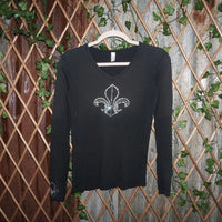 Medium- Vintage Y2K rhinestone bling royal long sleeve shirt