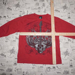 Large - Vintage Y2K top-heavy skull tribal flame guitar tee
