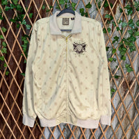 Vintage Y2K anchor blue 00s embroidered monogram aop jacket