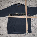 Large-VintageY2K St Johns Bay Aztec stripe fleece sweatshirt