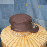 OSFA - Vintage Y2K grunge femme 2000s cadet military cap hat