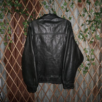 XXL -Vintage Y2K bosch embroider FX brand 90s leather jacket