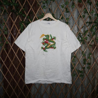 Medium - Vintage Y2K embroider dragon essential 1990s tshirt