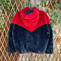 Tommy Hilfiger rare faux fur heavyweight zip up hood jacket