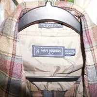 Large - Vintage Y2K Van Heusen plaid brown 1990s button up