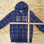 Vintage 00 long beach WA washinton state plaid zip up hoodie