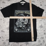 M - Vintage / Y2K 2000's Front Print Smoking Skull Poker Tee