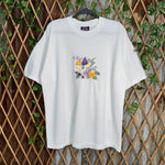 Vintage Y2K cottage 2000s flower butterfly embroider t-shirt