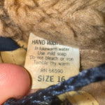 Vintage Y2K youth rain coat quilted fur hood striped jacket