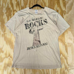 Vintage y2k us military jesus rocks faded 2000s t-shirt