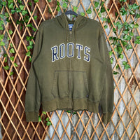 Vintage Y2K roots 2000s embroider arc spellout zip up hoodie
