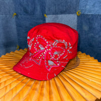 OSFA- Vintage Y2K embroider bling femme 00s grunge cadet cap