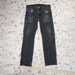 32x32-Vintage Y2K Levi 501 faded black denim essential jeans