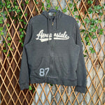 Vintage Y2K Aeropostale Raw hem zip up 00s embroider hoodie