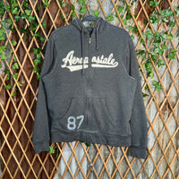 Vintage Y2K Aeropostale Raw hem zip up 00s embroider hoodie