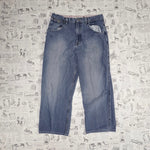 Vintage Y2K Raw edge denim carpenter 2000s baggy fade pants