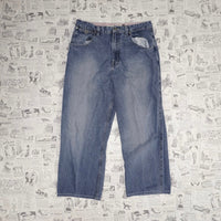 Vintage Y2K Raw edge denim carpenter 2000s baggy fade pants