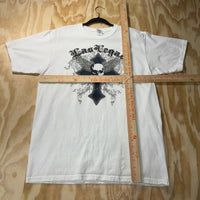 Vintage Y2K Las Vegas Gothic old English wings skull T-shirt