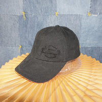 OSFA - Vintage / Y2K Blked Out Harley W/ Back Embroidery Hat