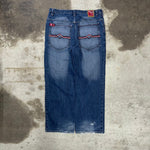 Vintage Y2K Paco jeans embroider 2000s baggy dark wash jeans