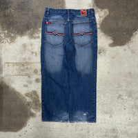 Vintage Y2K Paco jeans embroider 2000s baggy dark wash jeans