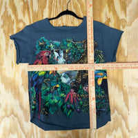 Vintage y2k cut off aop wraparound rainforest femme t-shirt