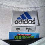 Vintage y2k adidas white baby tee 2000s embroidered t-shirt