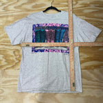 Vintage y2k abstract art paint cowboy boots 1990s t-shirt