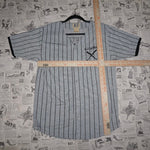 Medium - Vintage Y2K Alcatraz pinstripe 90s baseball jersey