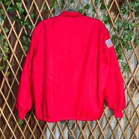 Vintage Y2K mechanic stripe 80s embroider sherpa line jacket