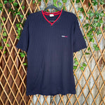 Vintage Y2K Tommy Hilfiger embroidered logo striped t-shirt