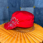 OSFA- Vintage Y2K embroider bling femme 00s grunge cadet cap