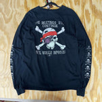 XXL - Vintage y2k pirate skeleton skull long sleeve t-shirt