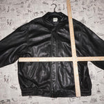 XXL -Vintage Y2K bosch embroider FX brand 90s leather jacket